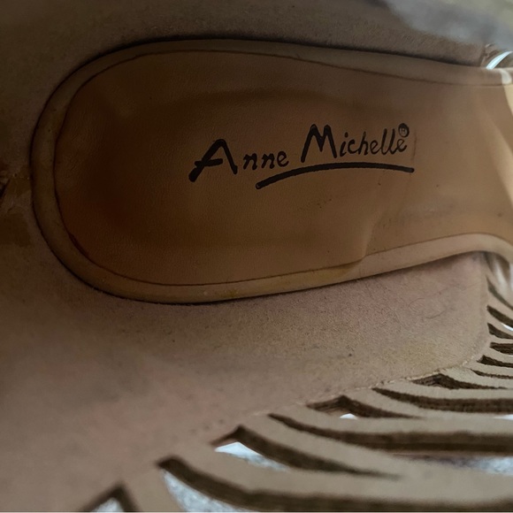 ANNE MICHELLE Women's Sugarlove Strappy Peep Toe Stiletto Heel - nude, size 6 - Picture 11 of 12